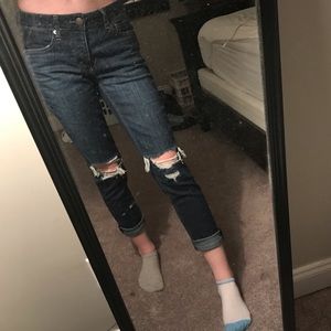 dark blue boyfriend jeans